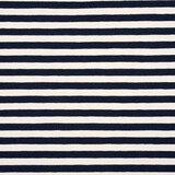 Baumwolljersey Streifen Creme Marineblau