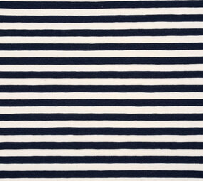 Cotton Jersey Stripe Creme Navy