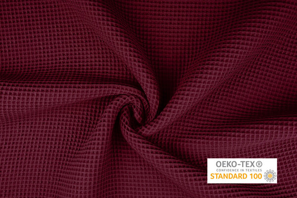 Oeko-Tex®  Waffelpiqué Baumwolle Bordeaux