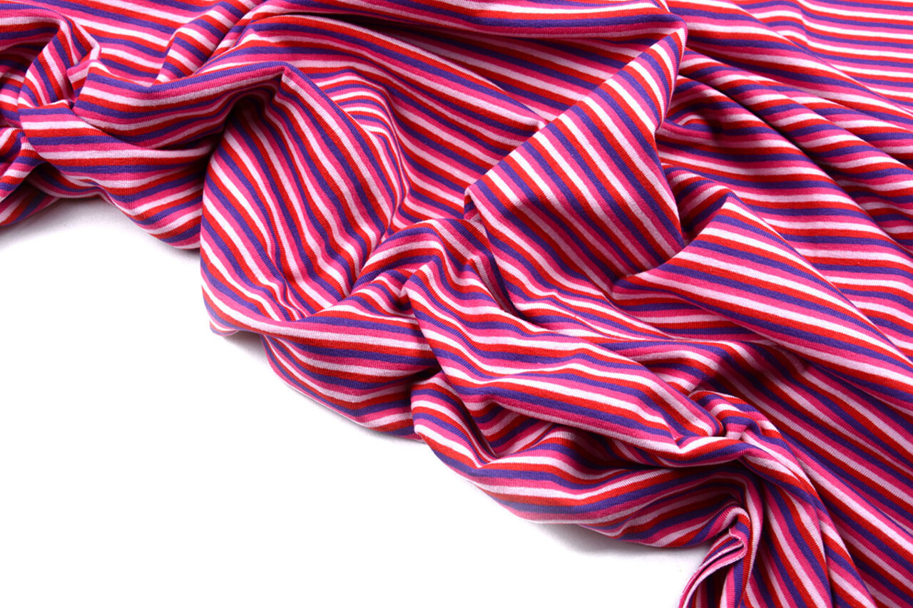 Jersey Stoff Baumwolle Streifen Multi Farbe Rosa Jersey Stoff Baumwolle Streifen Multi Farbe Rosa