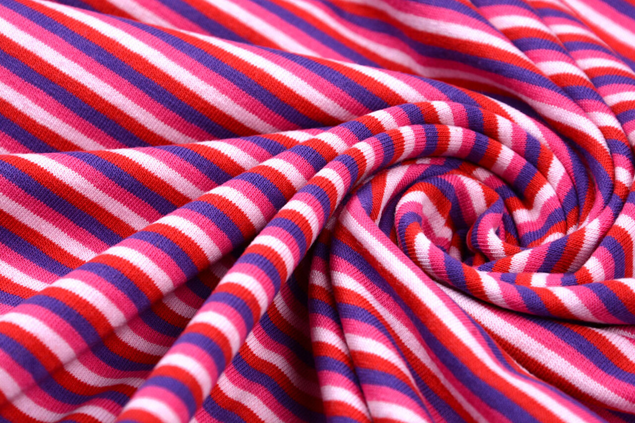 Jersey Stoff Baumwolle Streifen Multi Farbe Rosa Jersey Stoff Baumwolle Streifen Multi Farbe Rosa