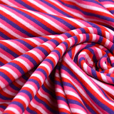 Cotton Jersey Stripe Multi color Pink