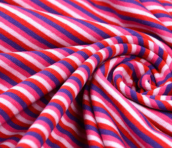 Cotton Jersey Stripe Multi color Pink