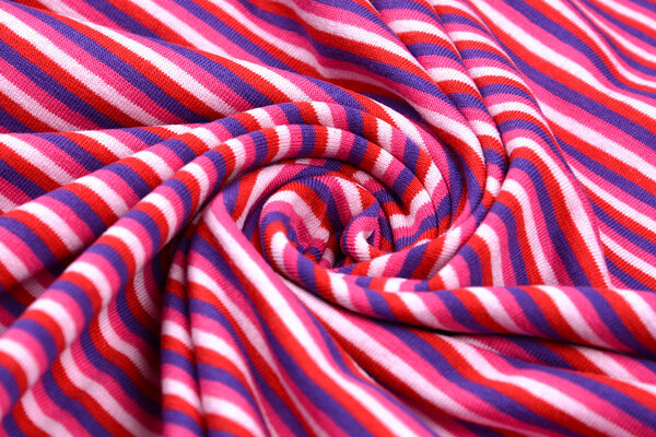 Cotton Jersey Streep Multi color Roze