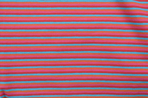 Cotton Jersey Streep Multi color Rood Cotton Jersey Streep Multi color Rood