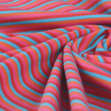 Cotton Jersey Stripe Multi color Red