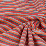 Cotton Jersey Stripe Multi color Orange