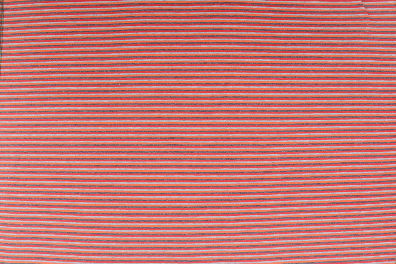 Jersey Coton Rayure Multicolore Orange
