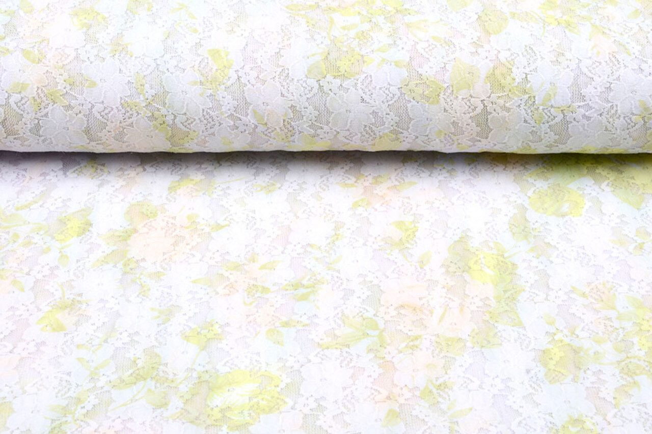 Stretch lace Hilo White Green Stretch lace Hilo White Green