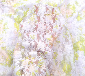 Stretch kant Hilo Wit Groen Stretch kant Hilo Wit Groen