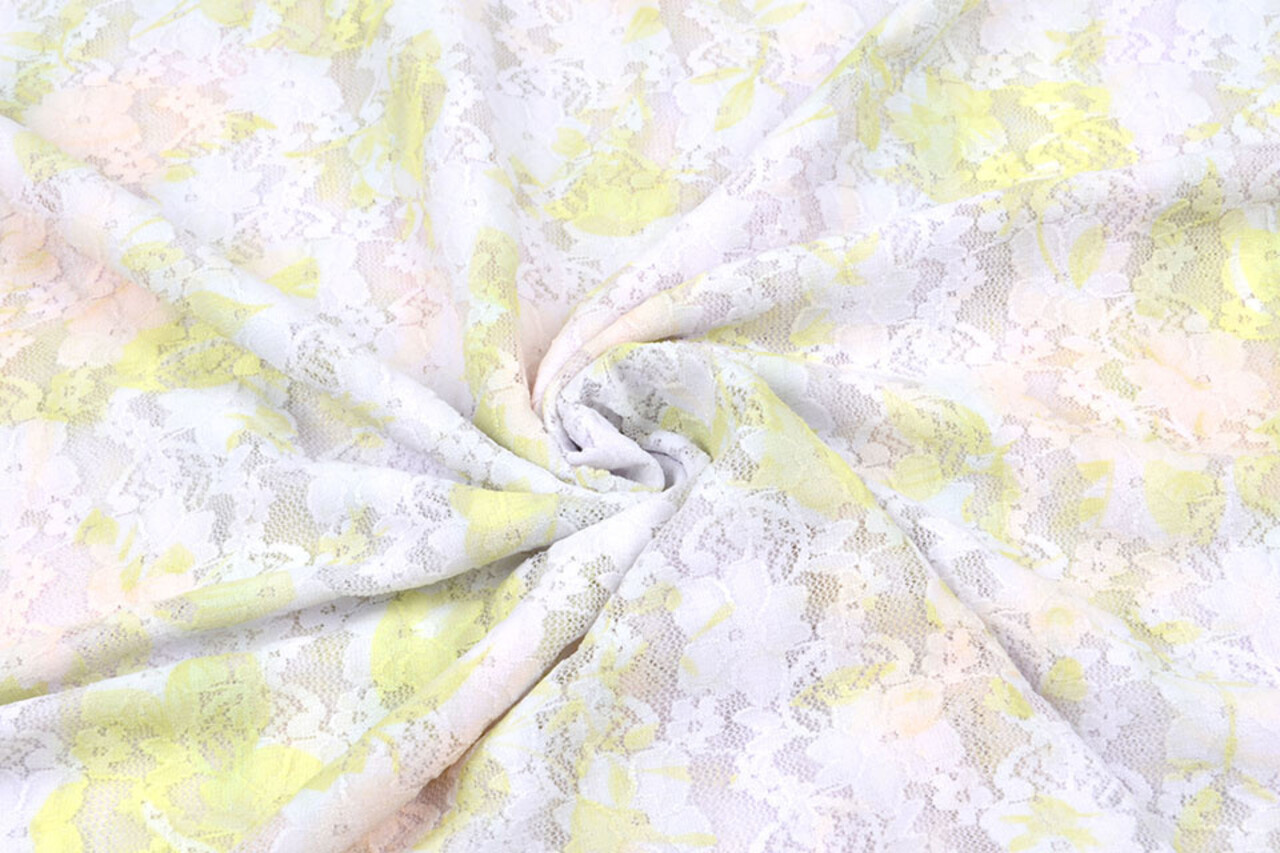 Stretch lace Hilo White Green Stretch lace Hilo White Green