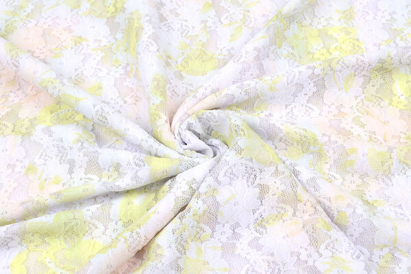 Stretch Spitze Hilo weiß grün