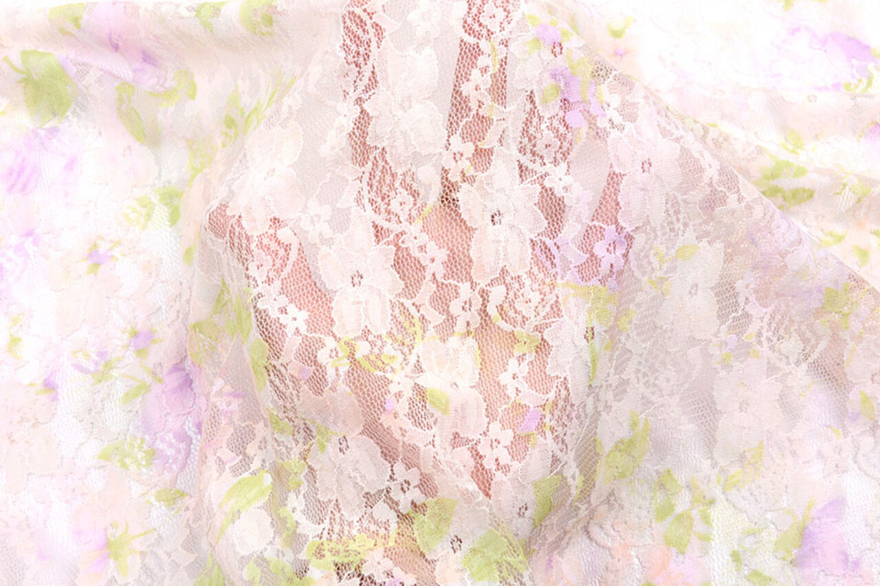 Stretch lace Hilo Pink Green Stretch lace Hilo Pink Green