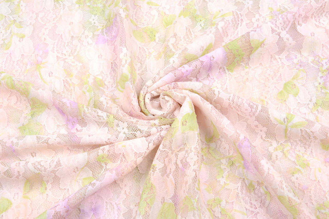 Stretch lace Hilo Pink Green Stretch lace Hilo Pink Green