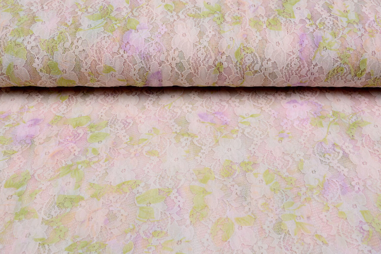 Stretch lace Hilo Pink Green Stretch lace Hilo Pink Green