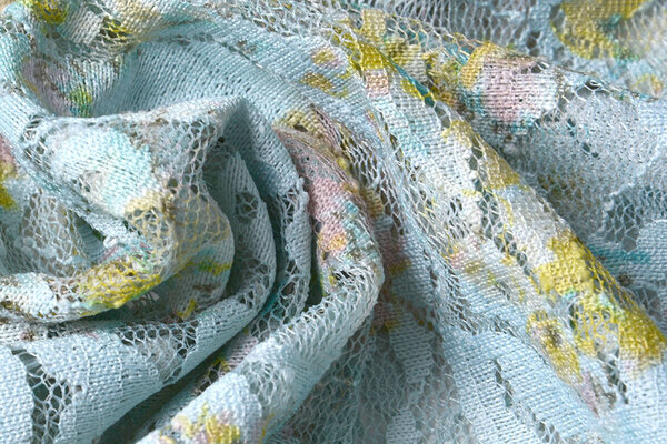 Dentelle Puawai Multicolore Bleu