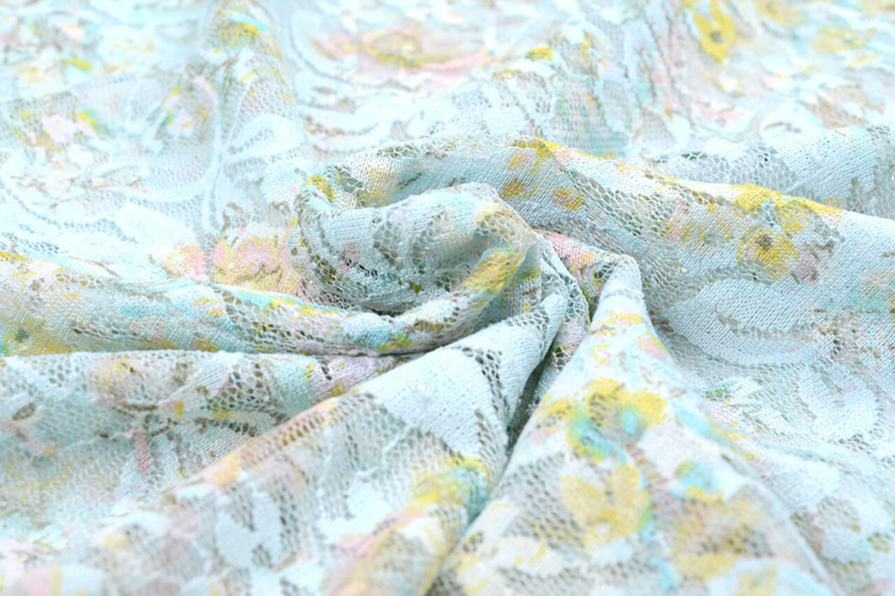Dentelle Puawai Multicolore Bleu