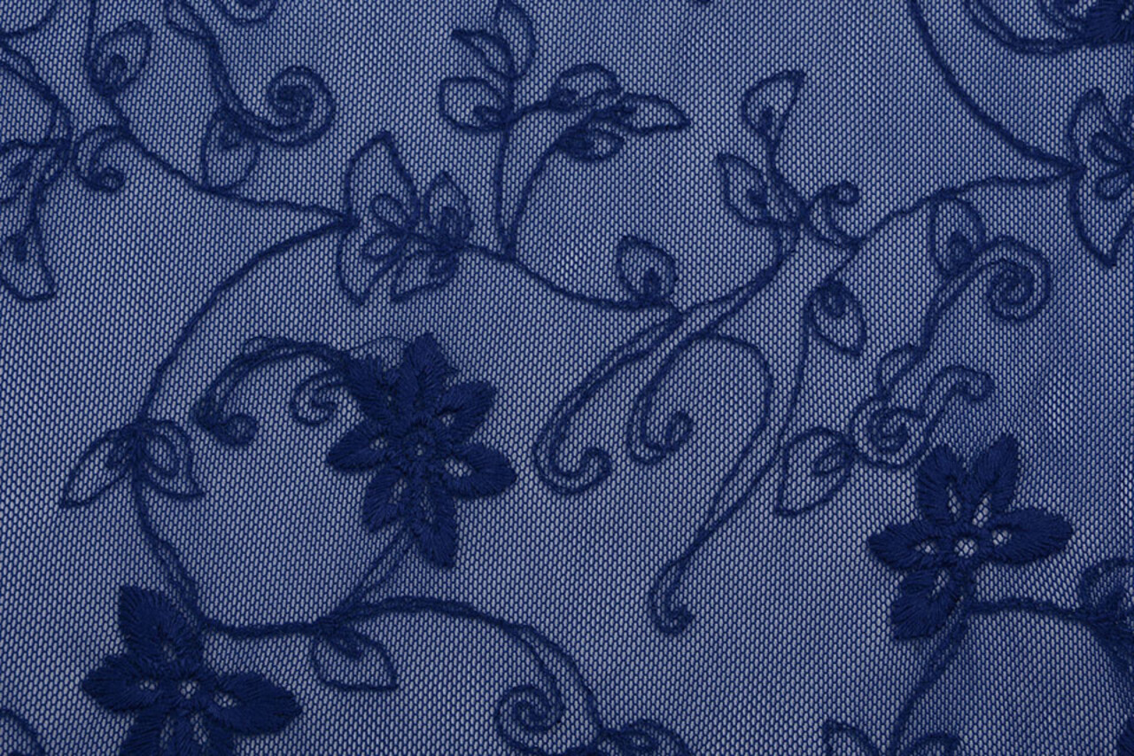 Pizzo Gelsomino Fiore Blu Cobalto Pizzo Gelsomino Fiore Blu Cobalto