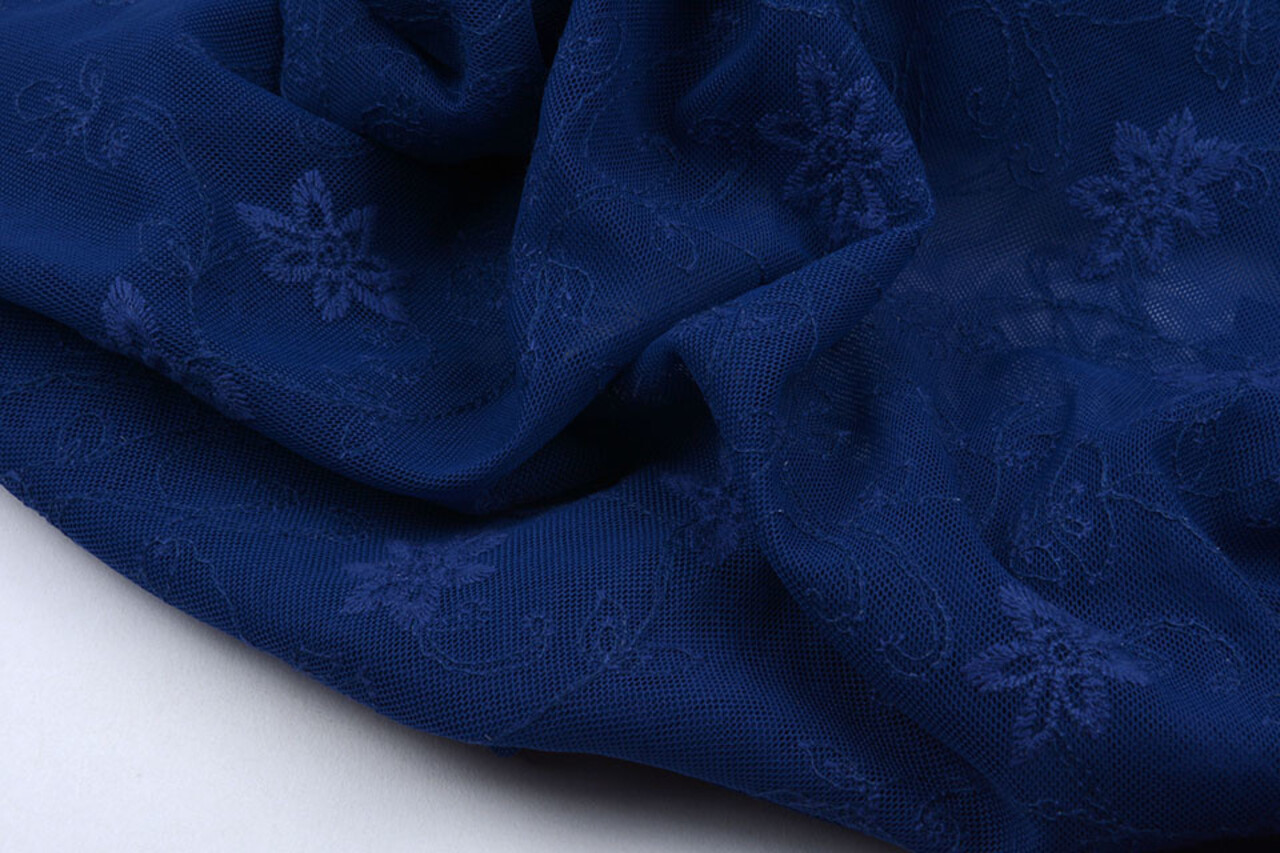 Pizzo Gelsomino Fiore Blu Cobalto Pizzo Gelsomino Fiore Blu Cobalto