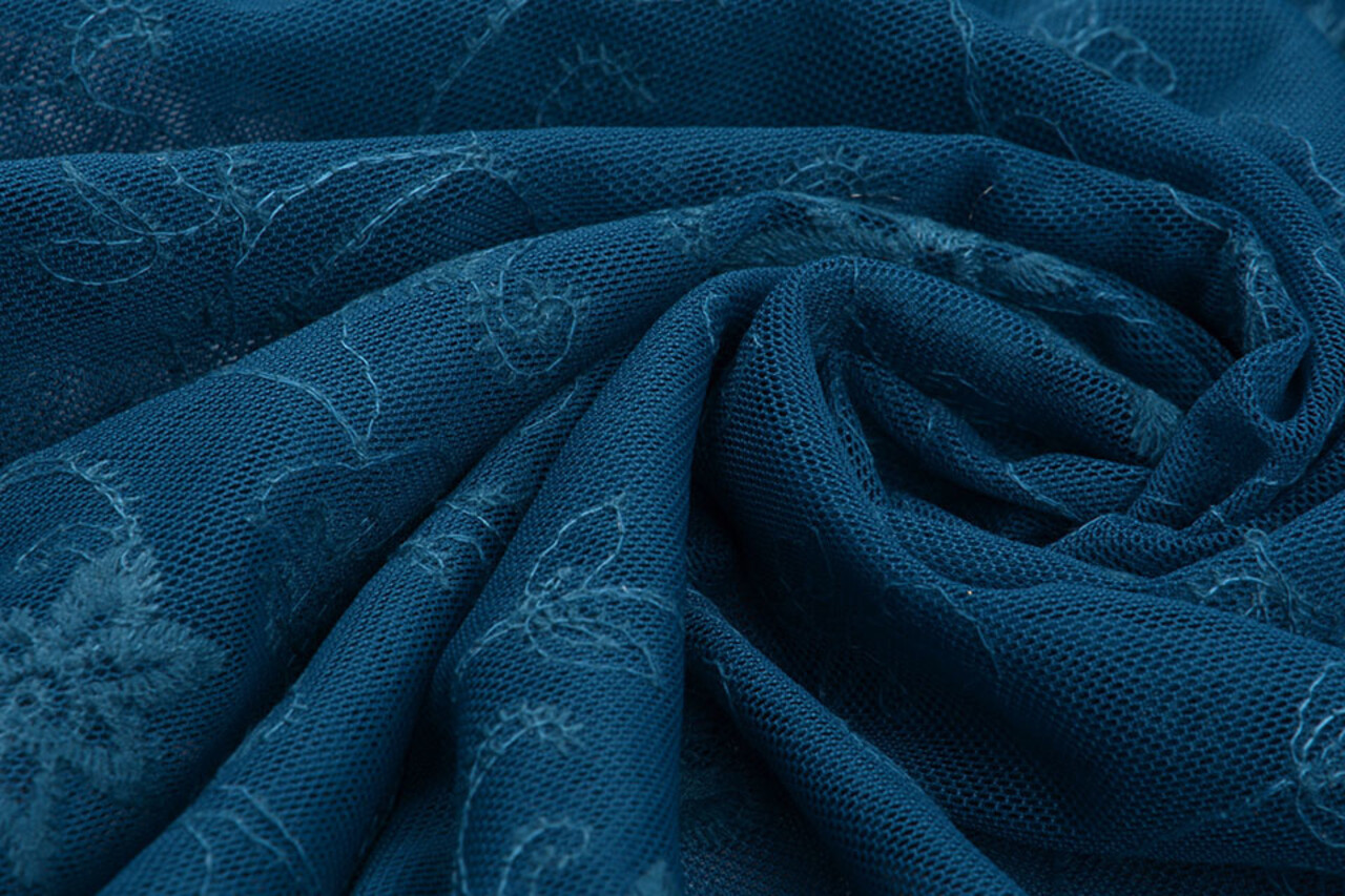 Pizzo Gelsomino Fiore Blu Petrolio Pizzo Gelsomino Fiore Blu Petrolio