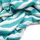 Knitted cotton stripes  Aqua and Creme