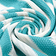 Gestrickte Baumwollstreifen Aqua und Creme