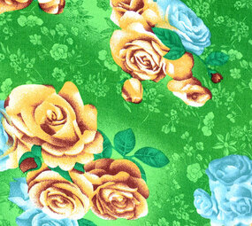 Viscose Grand Roses Vert Viscose Grand Roses Vert