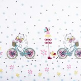 Doppelter Rand Baumwolle Radfahrende Katze Doppelter Rand Baumwolle Radfahrende Katze