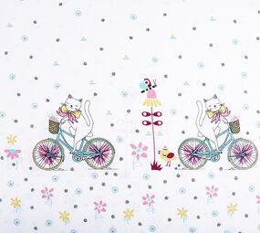 Doppelter Rand Baumwolle Radfahrende Katze Doppelter Rand Baumwolle Radfahrende Katze