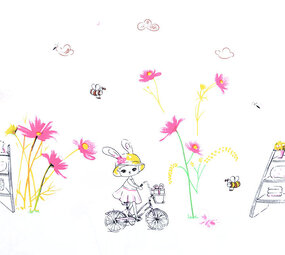 Doppia Rand Cotone Lente Fietsend Konijntje Doppia Rand Cotone Lente Fietsend Konijntje