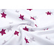 100% Cotone Stelle Ricamato Bianco Fucsia 100% Cotone Stelle Ricamato Bianco Fucsia