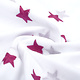 100% Cotton Stars bestickt Weiß Fuchsie