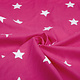 100% Cotton Stars embroidered Fuchsia White