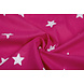 100% Cotone Stelle Ricamato Fucsia Bianco 100% Cotone Stelle Ricamato Fucsia Bianco