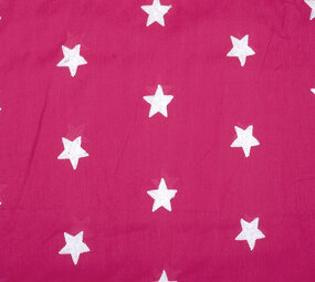 100% Algodón Estrellas Bordado Fucsia Blanco 100% Algodón Estrellas Bordado Fucsia Blanco