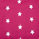 100% Cotton Stars embroidered Fuchsia White