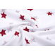 100% Cotone Stelle Ricamato Bianco Rosso 100% Cotone Stelle Ricamato Bianco Rosso