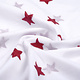 100% Cotton Stars embroidered White Red