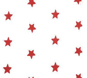 100% Katoen Sterren geborduurd Wit Rood 100% Katoen Sterren geborduurd Wit Rood
