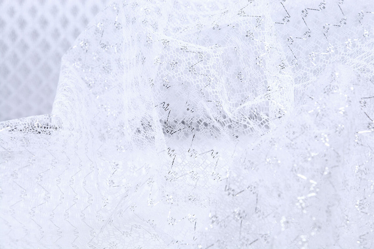 Lurex on Tulle Brilo White Lurex on Tulle Brilo White