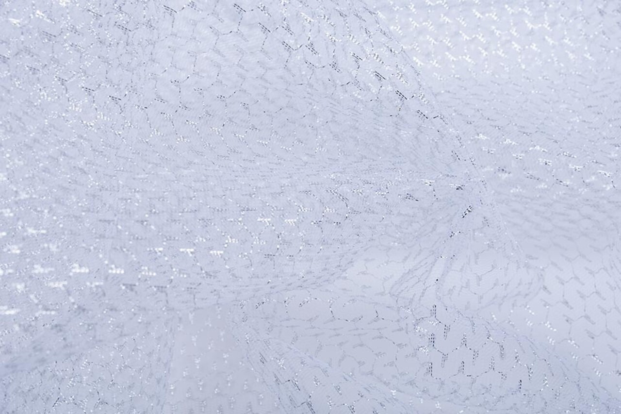 Lurex op Tule Brilo Zilver Lurex op Tule Brilo Zilver