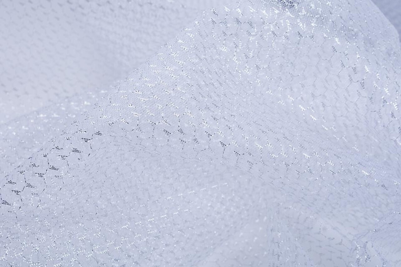 Lurex on Tulle Brilo Silver