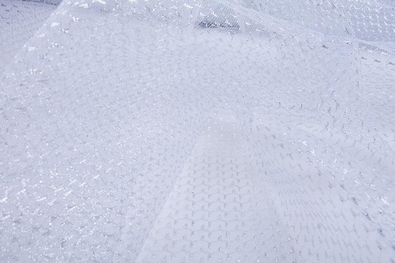 Lurex on Tulle Brilo Silver