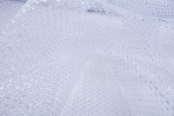 Lurex on Tulle Brilo Silver