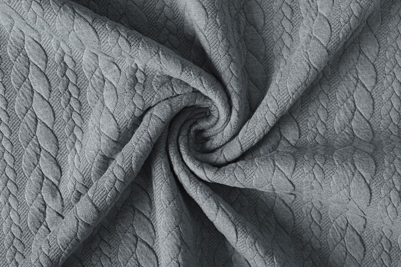 Gebreide kabel stof tricot Licht Grijs