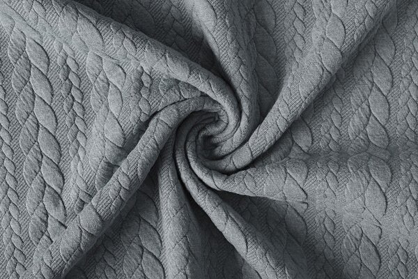 Gestrickte Kabel Stoff tricot Hellgrau