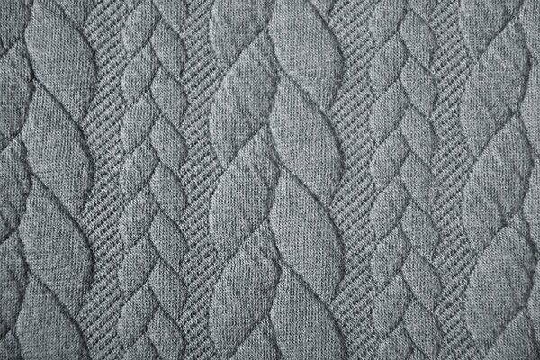 Tricoté Torsade Tissu Jersey Gris Clair
