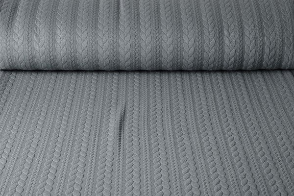 Gebreide kabel stof tricot Licht Grijs