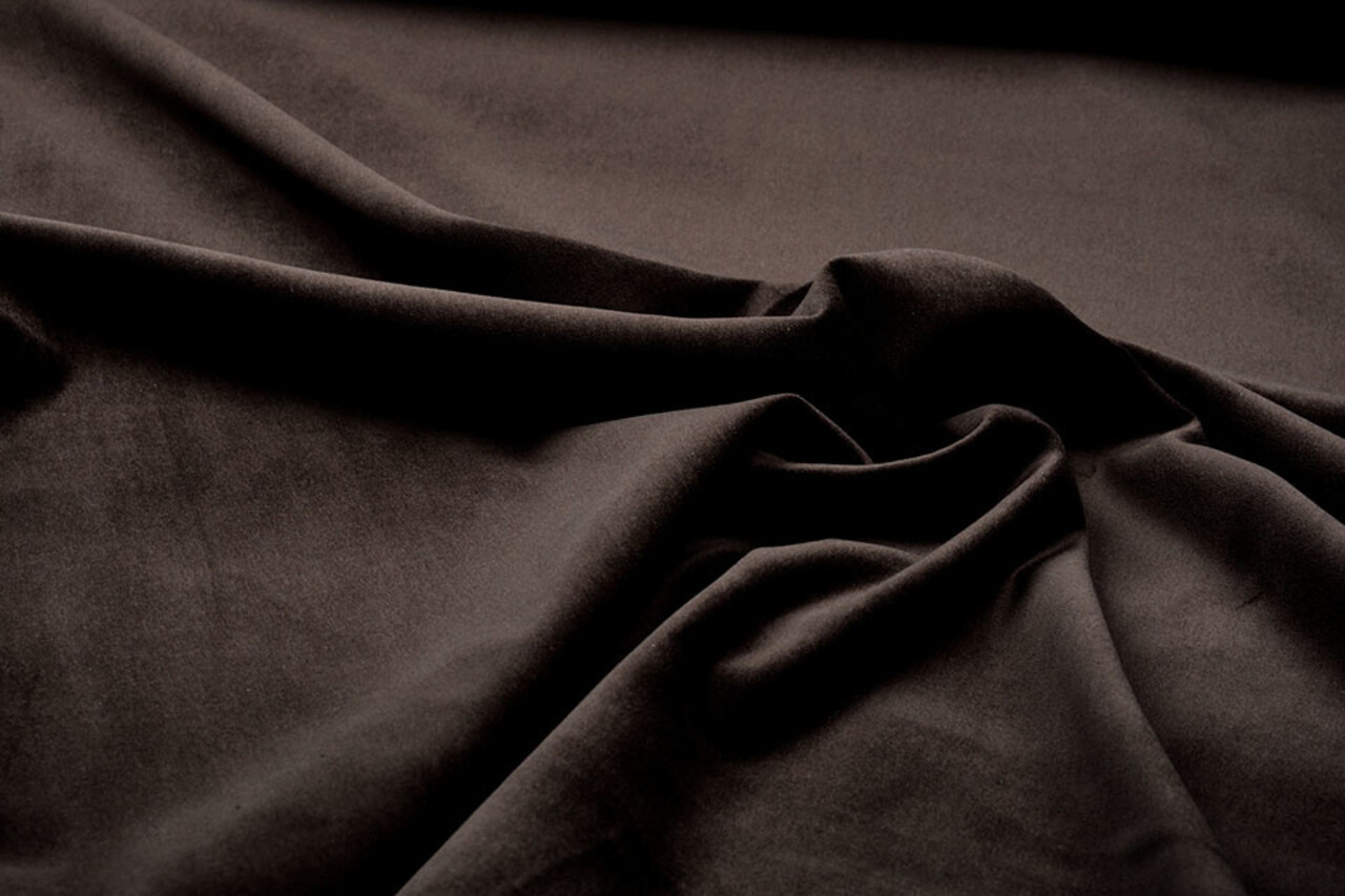 Cotton Velvet Fabric Donn Dark brown