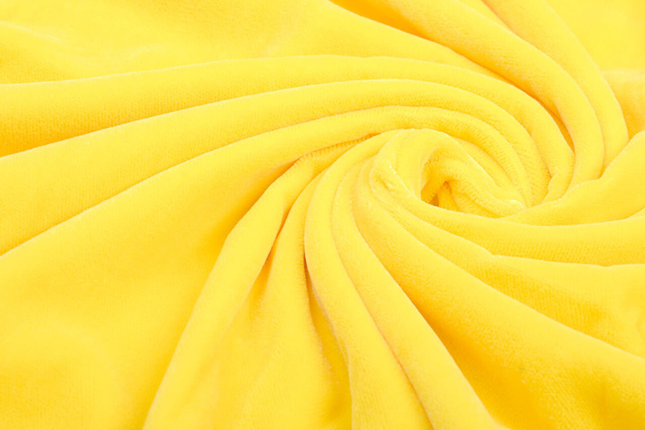 3 meter Velor Velvet Fabric Vultur Lemon Yellow